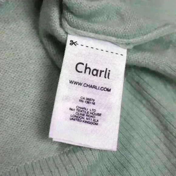 ANTHROPOLOGIE By Charli Cashmere Sweater Embroidered Making Waves Women Med - Picture 8 of 12